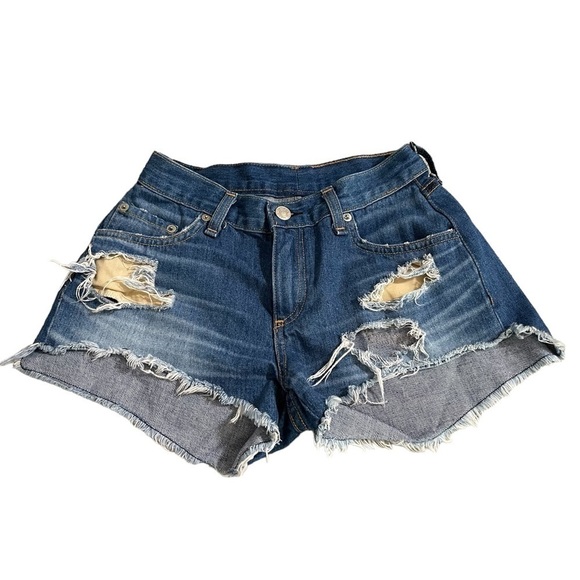 Rag & Bone Distressed Cut Off Jean Shorts Size 26 - Picture 4 of 11